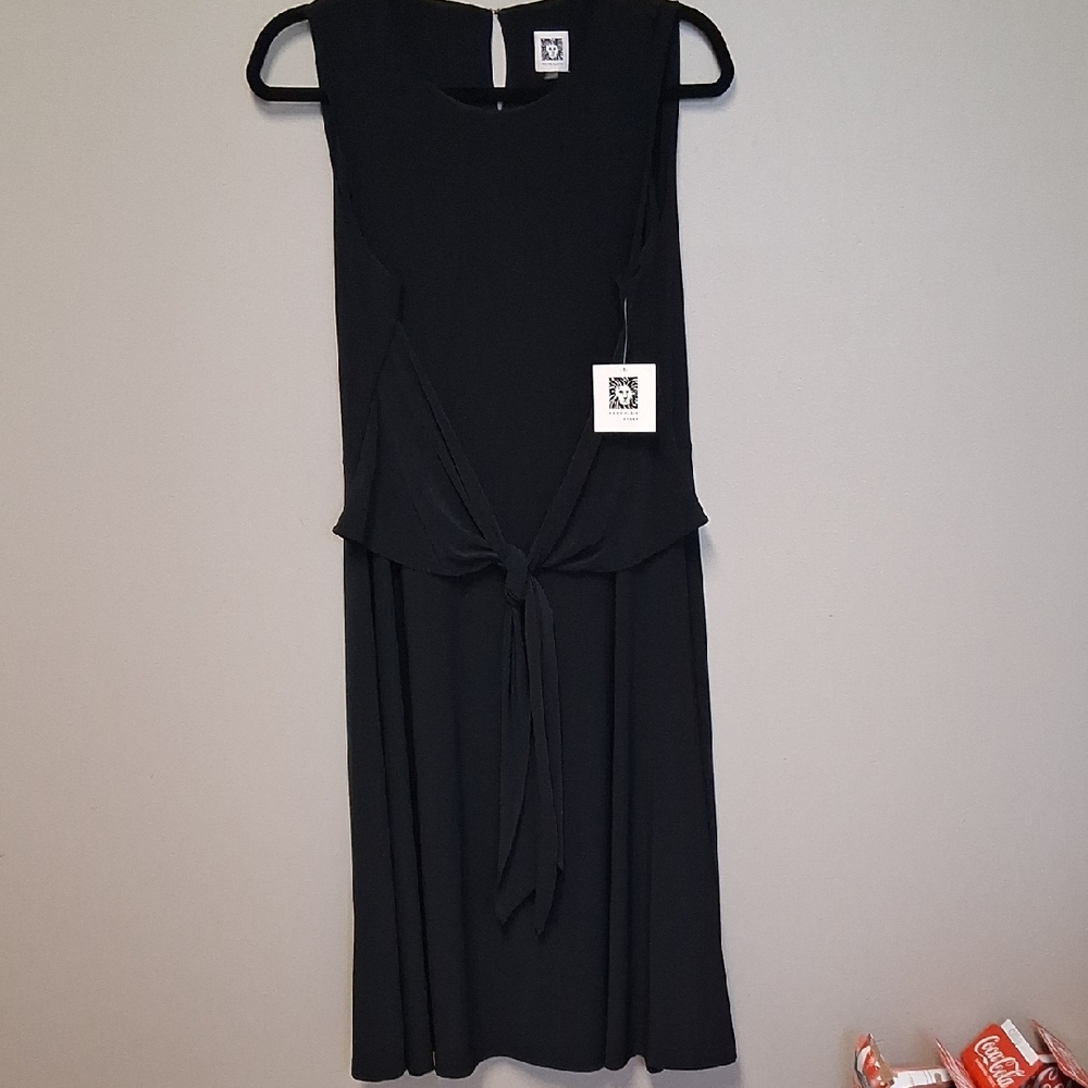 Anne Klein Elegant Black Midi Dress